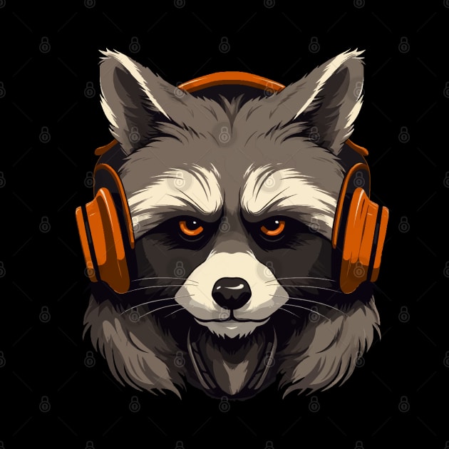 Racoon Wearing Headset by VelvetRoom