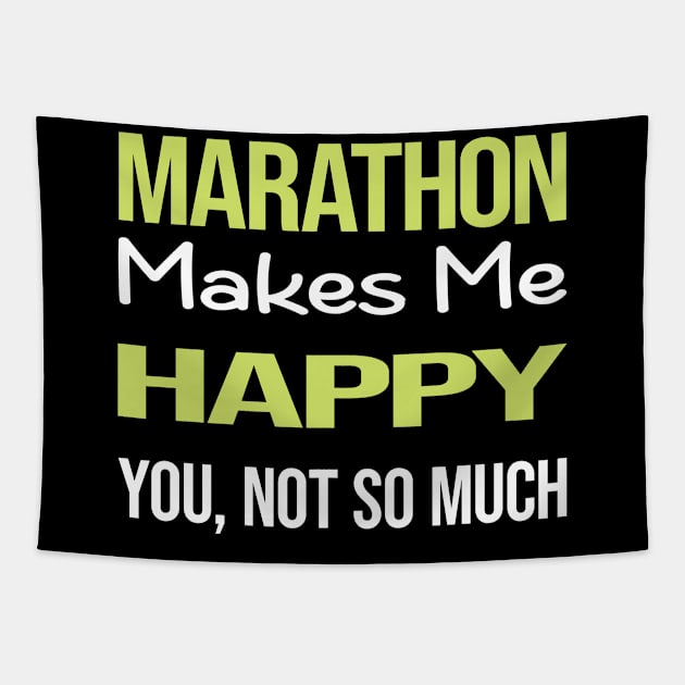 Funny Happy Marathon Tapestry by symptomovertake