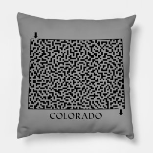 Colorado State Outline Maze & Labyrinth Pillow