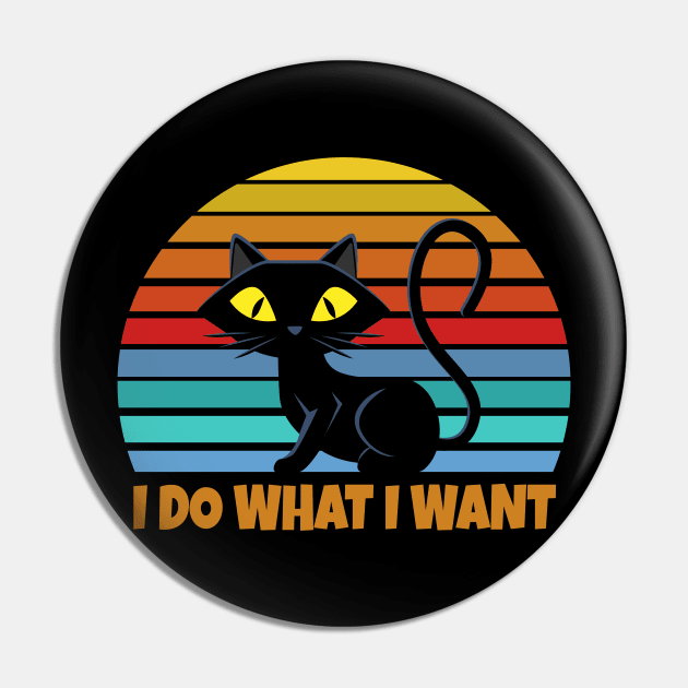 Vintage Black Cat Lover Pin by Work Memes