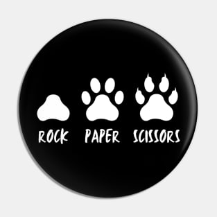 Rock Paper Scissors Cat Paw Print Pin