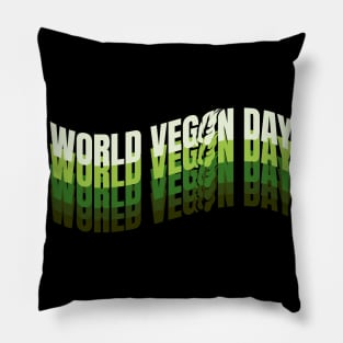 Vintage Logo World Vegan Day Pillow