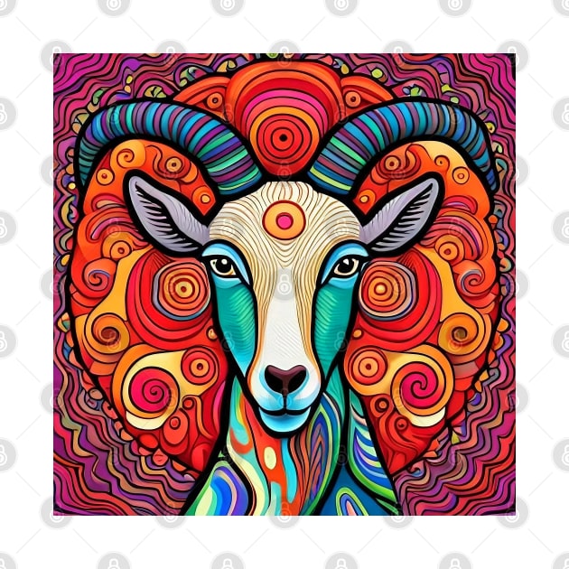 Bill the Quirky and Colorful Goat by Davey's Designs