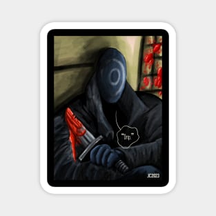 Onomatopoeia "Unexpected Visitor" portrait (digital) Magnet