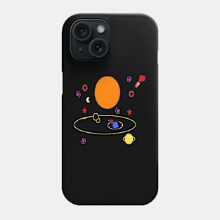 Star System illustration on Black Background Phone Case