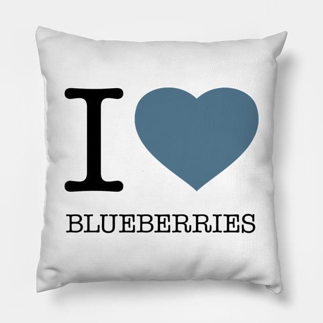 I LOVE BLUEBERRIES Pillow by eyesblau