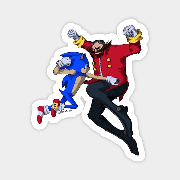 Sonic and Eggman Magnet by Nessley_Art