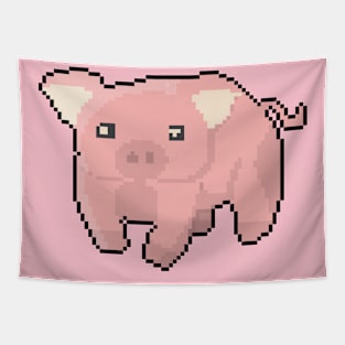 Pixelated Pals Pig Tapestry