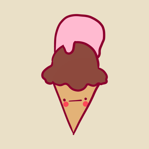 Chocolate strawberry ice cream illustration by Mayarart