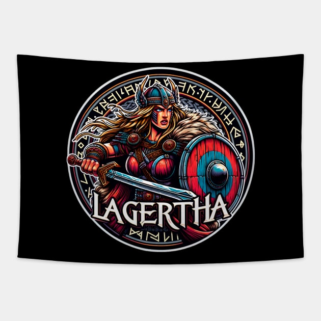 Lagertha the Fearless: Warrior Spirit of the Vikings Tapestry by PuckDesign