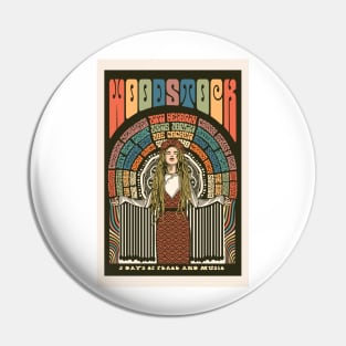 Woodstock Festival Illustration Pin