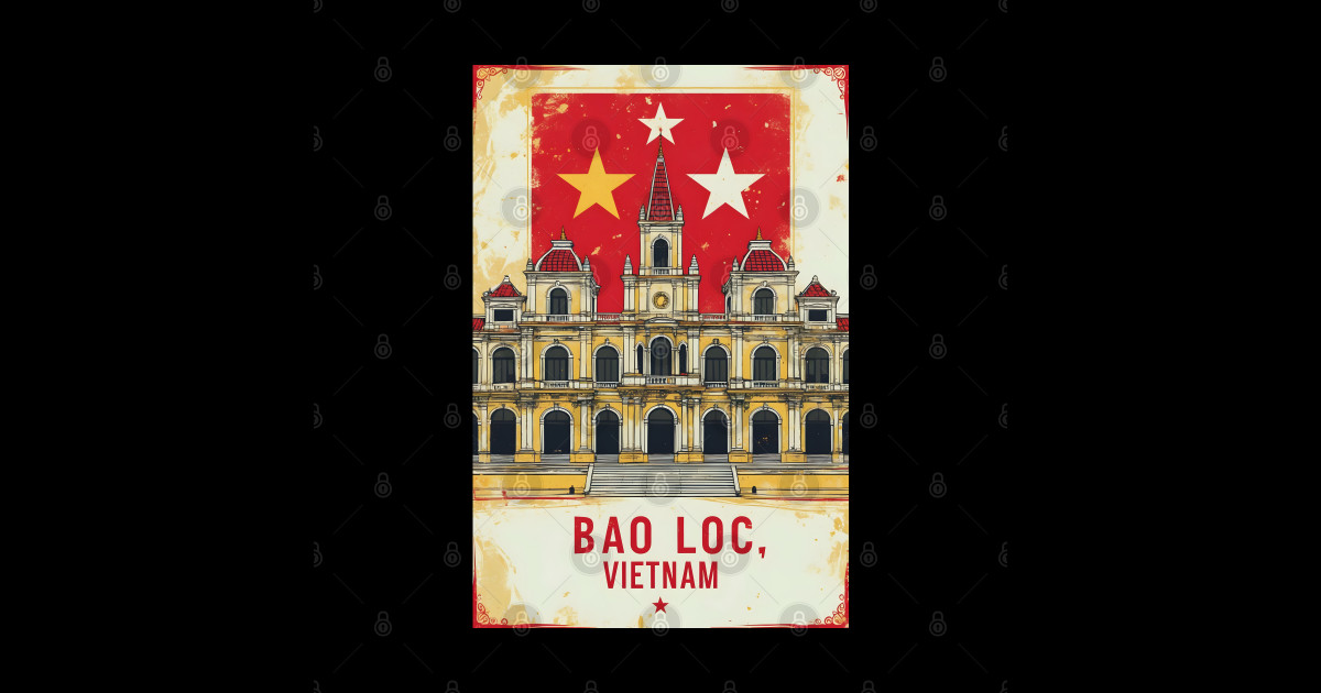 Bao Loc Vietnam 1950s Vintage Poster Tourism Travel - Bao Loc - Sticker ...