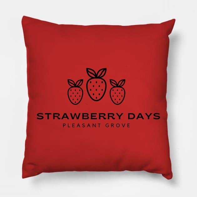 Black Strawberry Days Pleasant Grove Utah Minimalist Pillow by The Sparkle Report