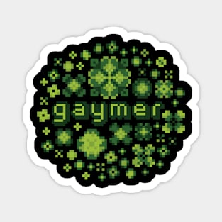 Flowery Gaymer [retro green] Magnet