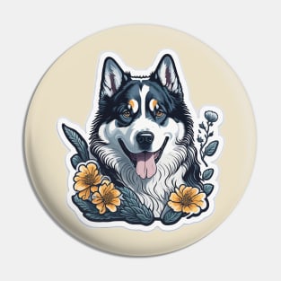 Arctic Aura: Siberian Husky Dog-Themed Pin