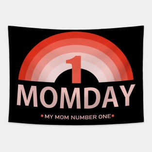 My mom number one-Rainbow MomDay Tapestry