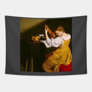 Young lutentist. Tapestry