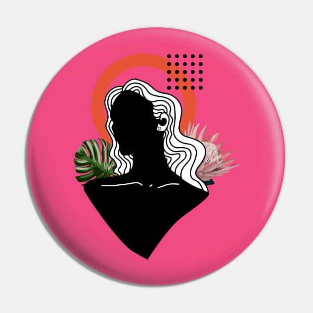 Abstract Minimalistic Woman Exotic Flowers Pin by Cool Abstract Design