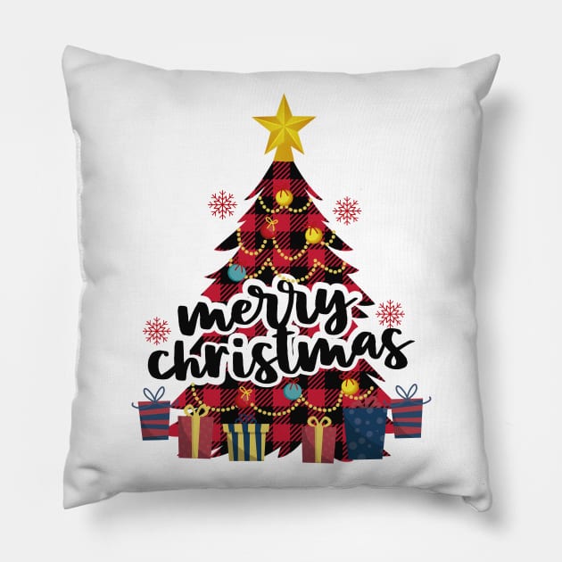 Merry Christmas Tree Pillow by Peach Lily Rainbow