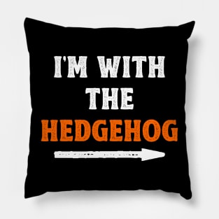 Funny Halloween I'm With The Hedgehog Costume Couple Pillow