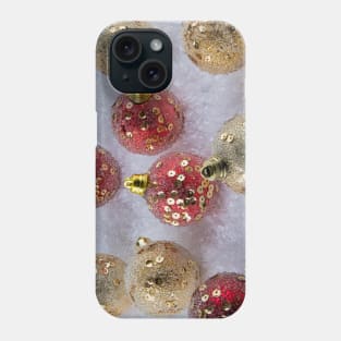 Red and Gold Christmas baubles Phone Case