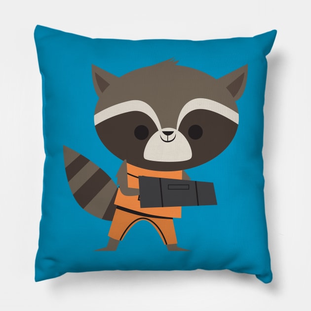 Rocket Racoon Pillow by Fall Down Tree