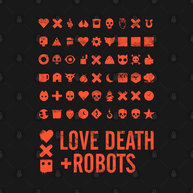 Love Death and Robots All Icons Red by teresacold