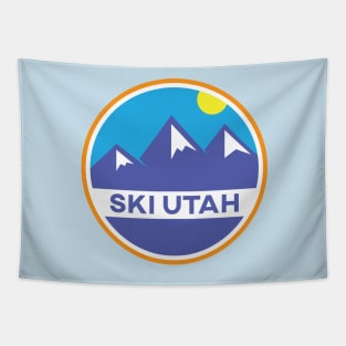 Ski Utah Badge Tapestry