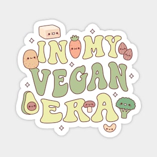 Cute Vegetables Tofu And Nuts In My Vegan Era Magnet