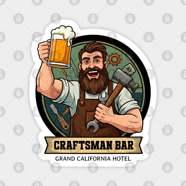 The Craftsman Bar Lounge Grand California Hotel Anaheim Magnet by Joaddo