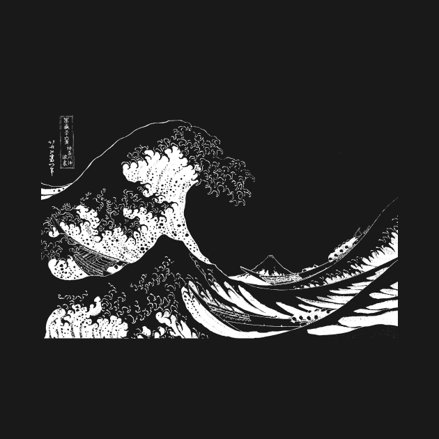 Great Wave Off Kanagawa-White by tonylonder