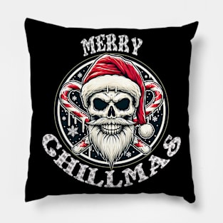 Chill Christmas Skull Pillow