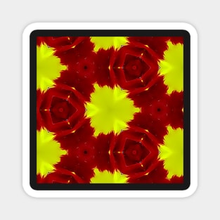 Red Yellow Chysanthemum Pattern Number 2 Suns Magnet