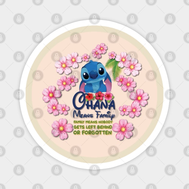 Oana means family | cute Stitch Magnet by PyGeek