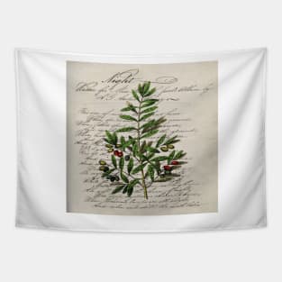 paris scripts kitchen artwork french botanical leaf olive Tapestry