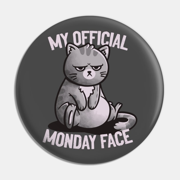 My Official Monday Face Cute Funny Cat Gift Pin by eduely