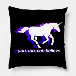 Believe Unicorn - Digital 90s Aesthetic Vaporwave Pillow