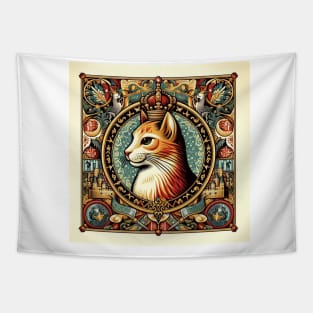 cat portrait shirt Tapestry