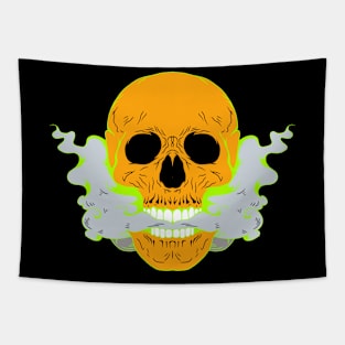 Skull smoking art Tapestry