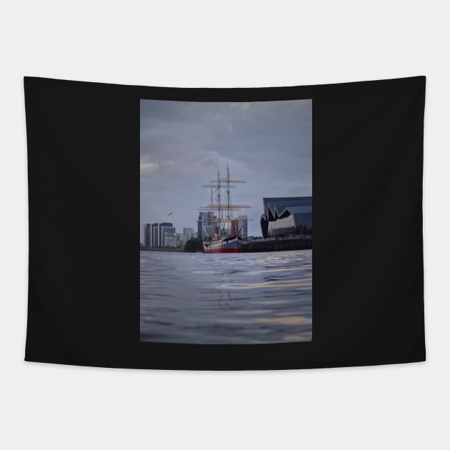 Tall Ship Glasgow River Clyde Tapestry by simplythewest