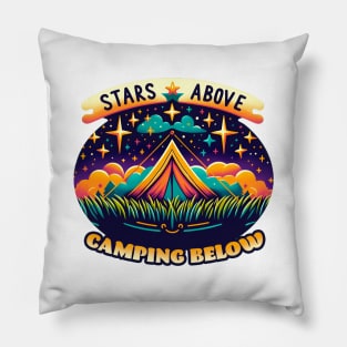 Stars Above Camping Below Pillow