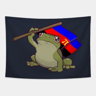 Polyamory Pride Flag-Holding Frog Tapestry