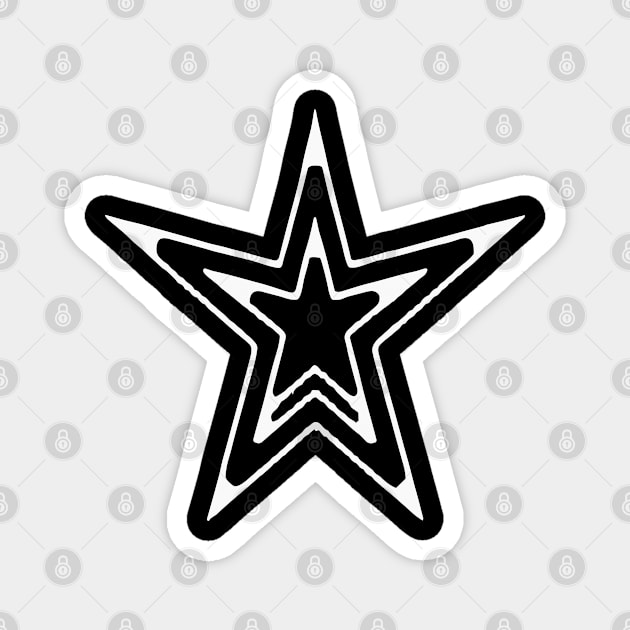 White and Black Star Magnet by Shop-now-4-U 