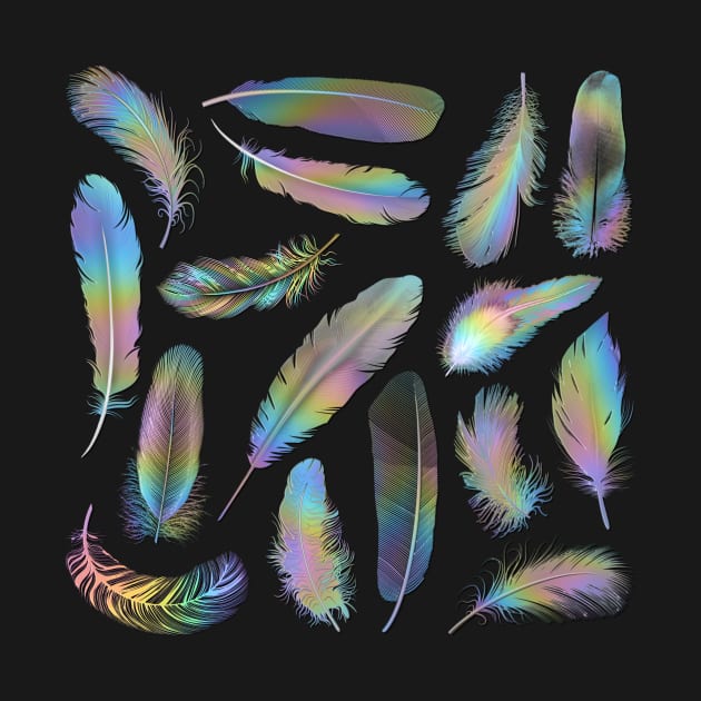 Iridescent Feathers by dinaaaaaah