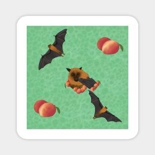Fruit Bats and Mangoes Green Magnet