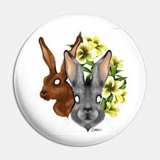 PAIR OF HARES Pin