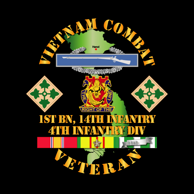 Vietnam Combat Infantry Veteran w 1st Bn 14th Inf - 4th ID SSI by twix123844