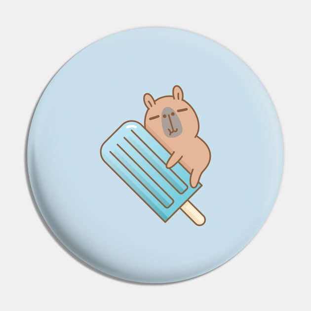 Capybara and blue ice pop Pin by Noristudio