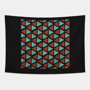 Big red and blue triangles Tapestry