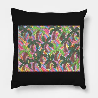 Rainbow Palm Tree Party Pillow